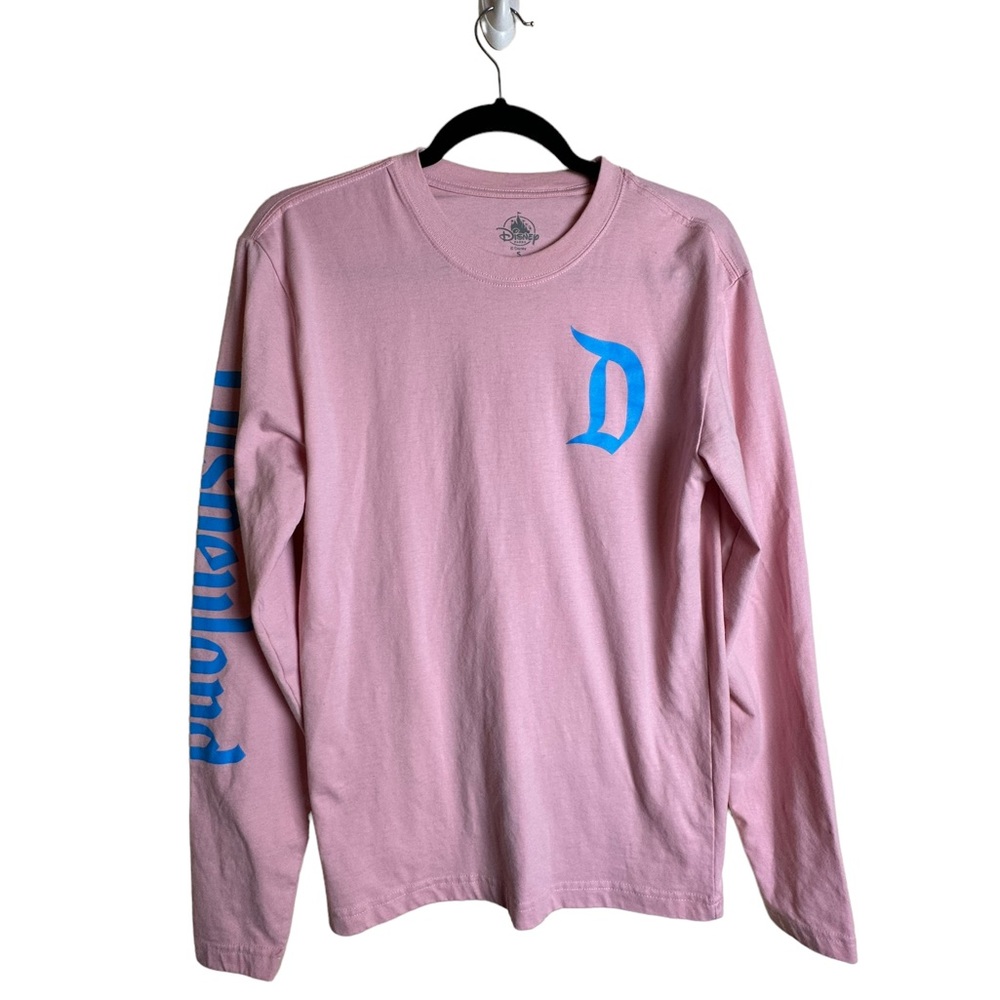 Disney Pink Long Sleeve Tee with Blue Lettering